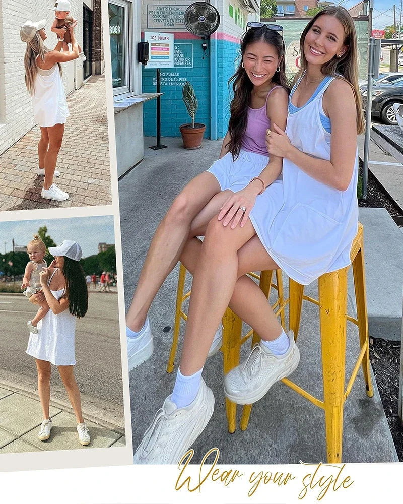 V-Neck Spaghetti Strap Lounge Romper Dress