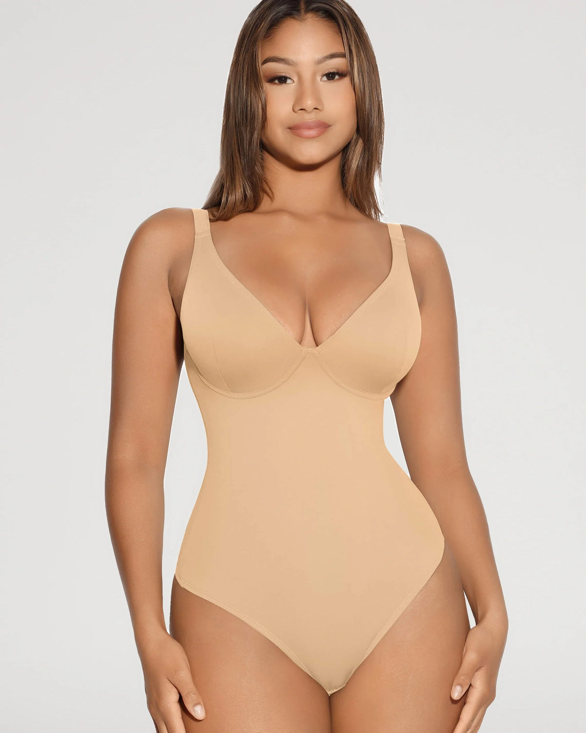 V-Neck Tummy Control Sculpt Bodysuit