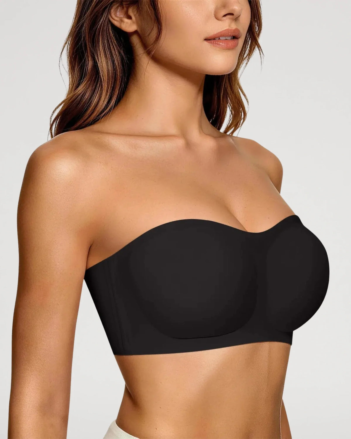 Seamless Strapless Bra Wireless Anti-Slip Push Up Jelly Bra