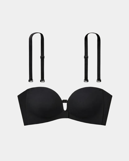Wireless Front-Closure Molded Push up Strapless Bra