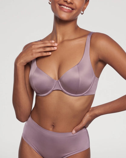 Cloud Satin Unlined Underwire Balconette Bra