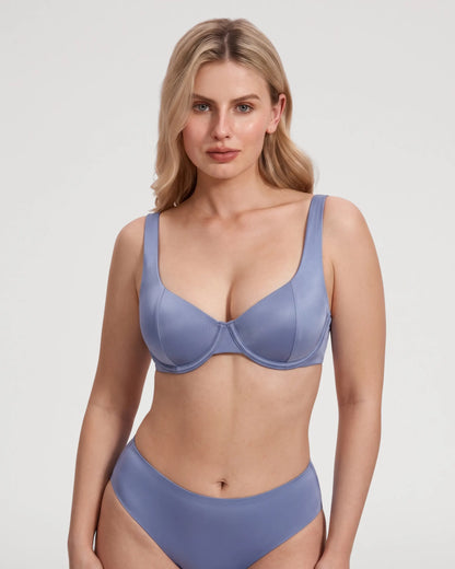 Cloud Satin Unlined Underwire Balconette Bra