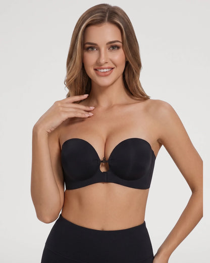 Wireless Front-Closure Molded Push up Strapless Bra