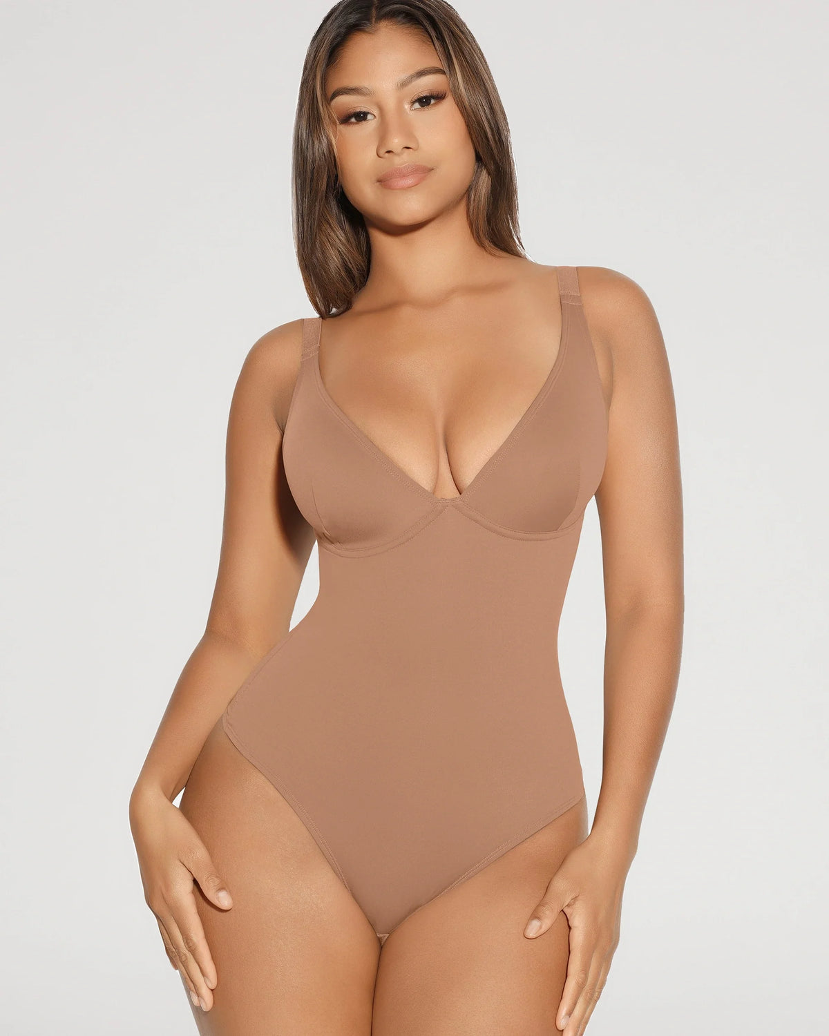 V-Neck Tummy Control Sculpt Bodysuit
