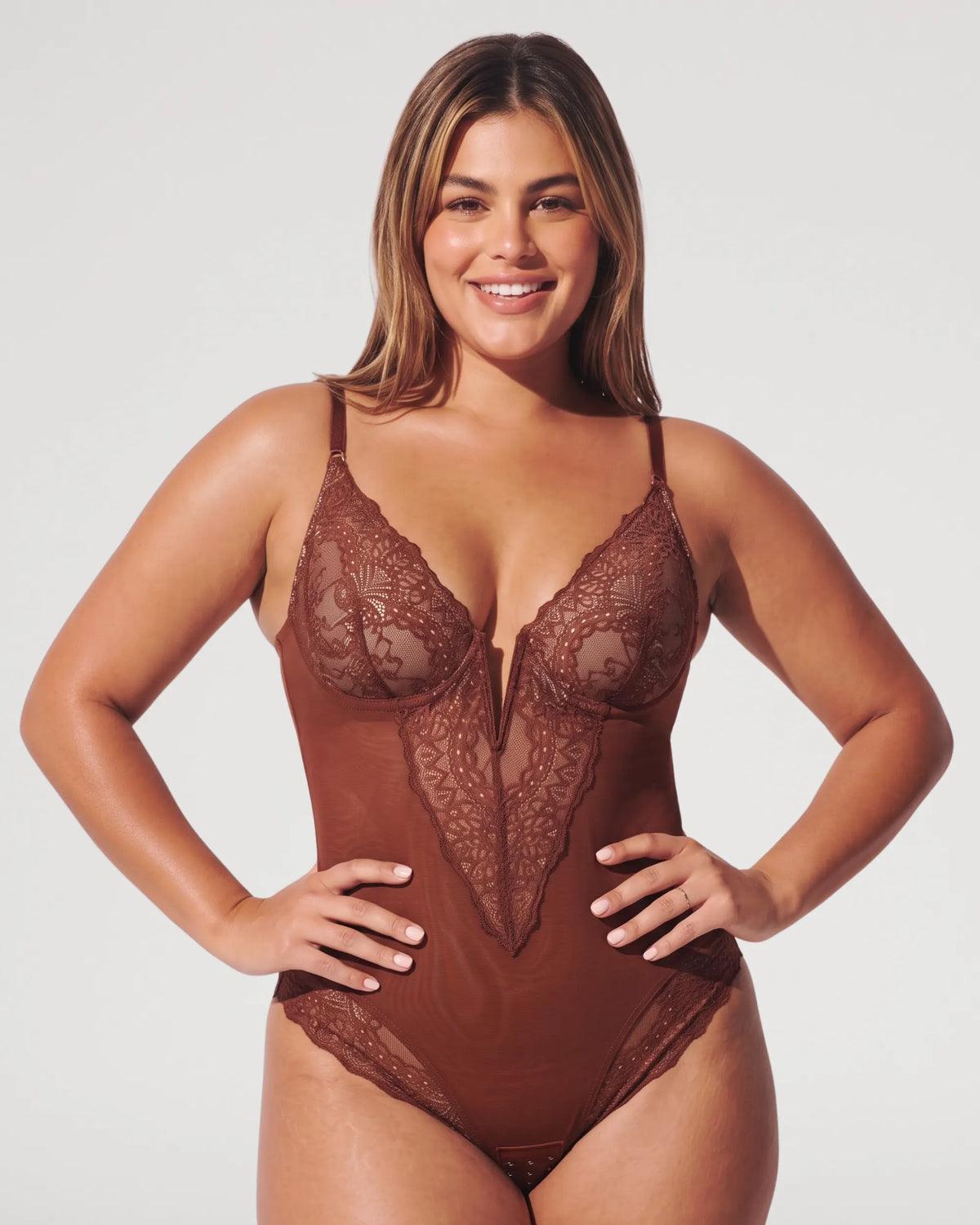 Luxe Lace Deep-V Shaping Bodysuit