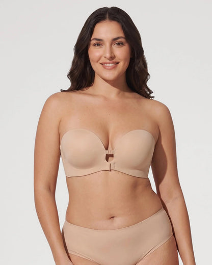 Front-Closure Wireless Padded Strapless Bra