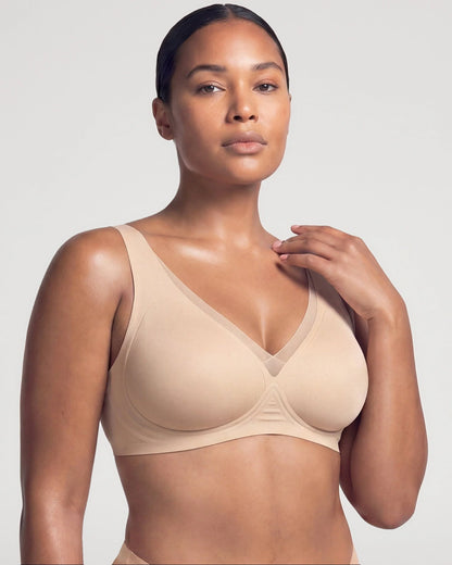 Plunge Mesh Wireless Jelly Seamless Push-Up Bra