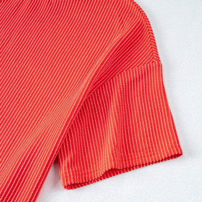 Ribbed Short Sleeve Lounge Set