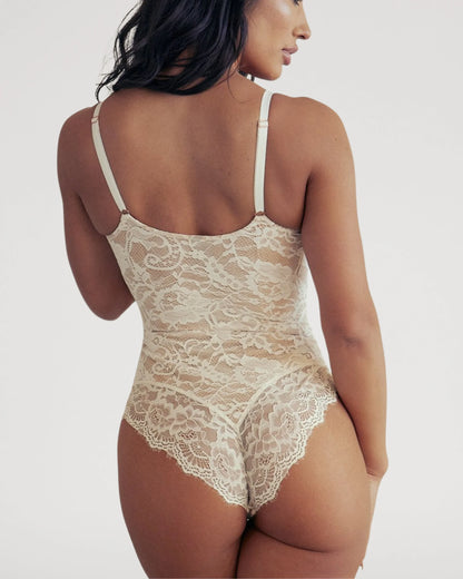 Lace V-Neck Breathable Bodysuit