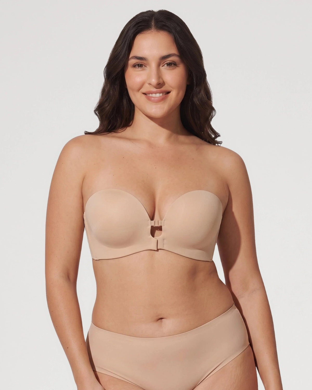 Wireless Front-Closure Molded Push up Strapless Bra
