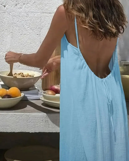 Backless Flowy Cami Maxi Dress