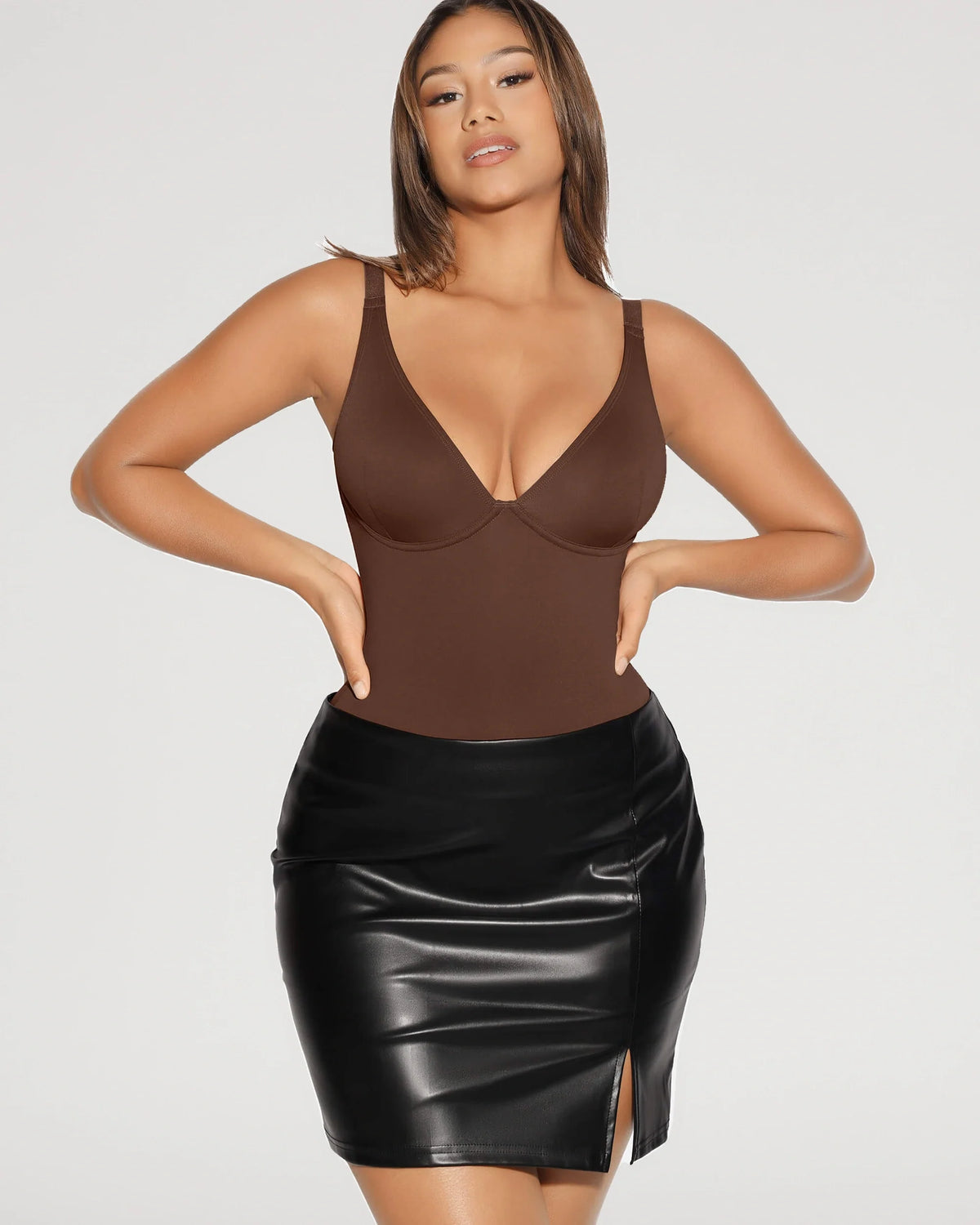 V-Neck Tummy Control Sculpt Bodysuit
