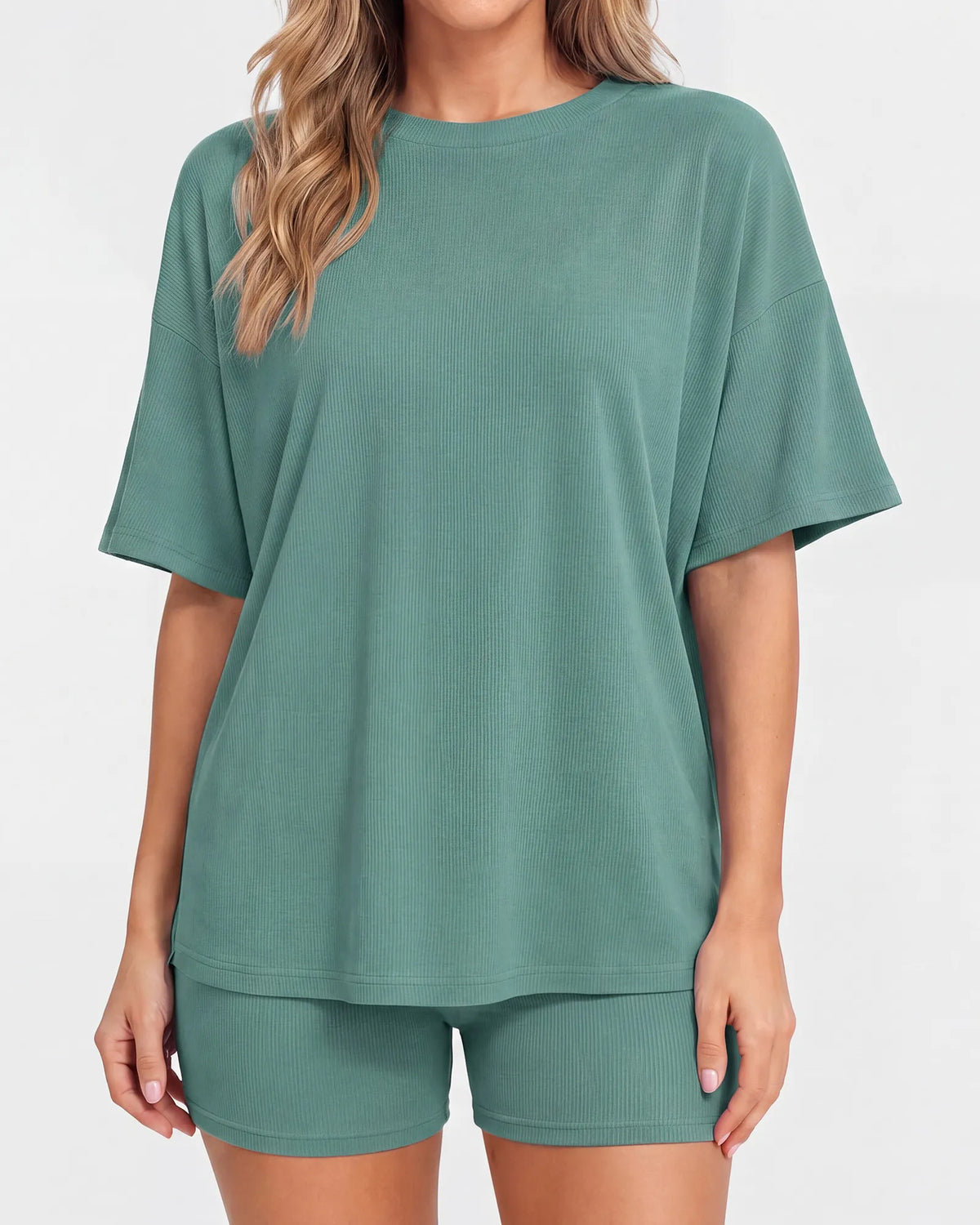 Oversized Crewneck Split Hem Lounge Set