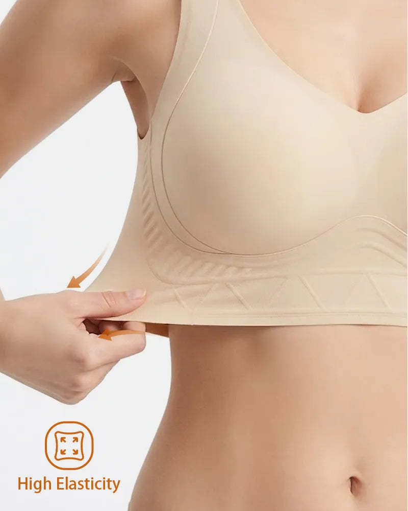 Plus Size Full-Coverage Wireless Padded Jelly T-Shirt Bra