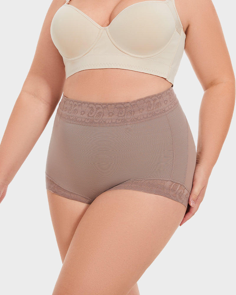 High-Waisted Tummy Control Butt Lifter Shaping Briefs